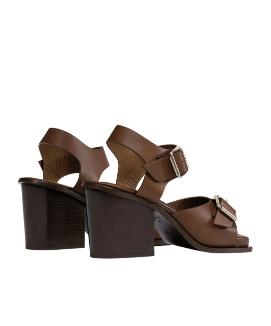 Lemaire Woman Sandals Chocolate Brown Size 10 Cow Leather In Brown
