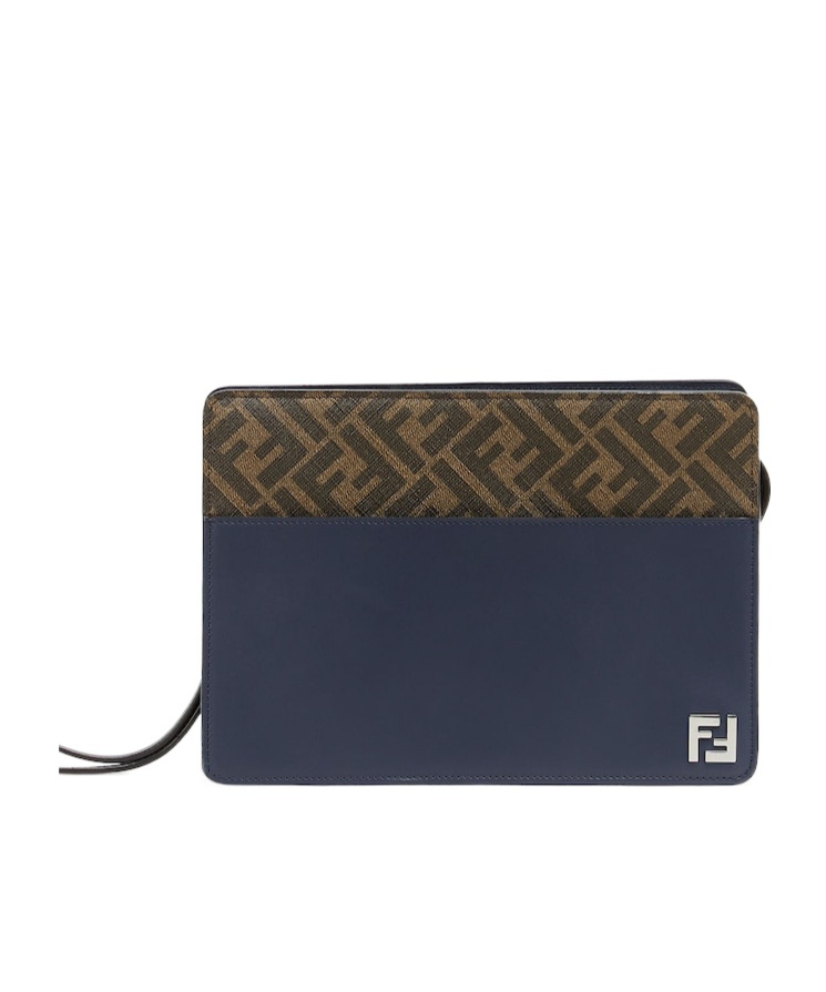 Fendi Zucca-monogram Pattern Clutch In Black