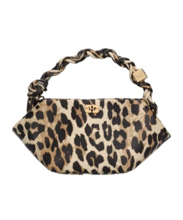 Ganni Mini Bou Leo Printed Shoulder Bag In Animal Print