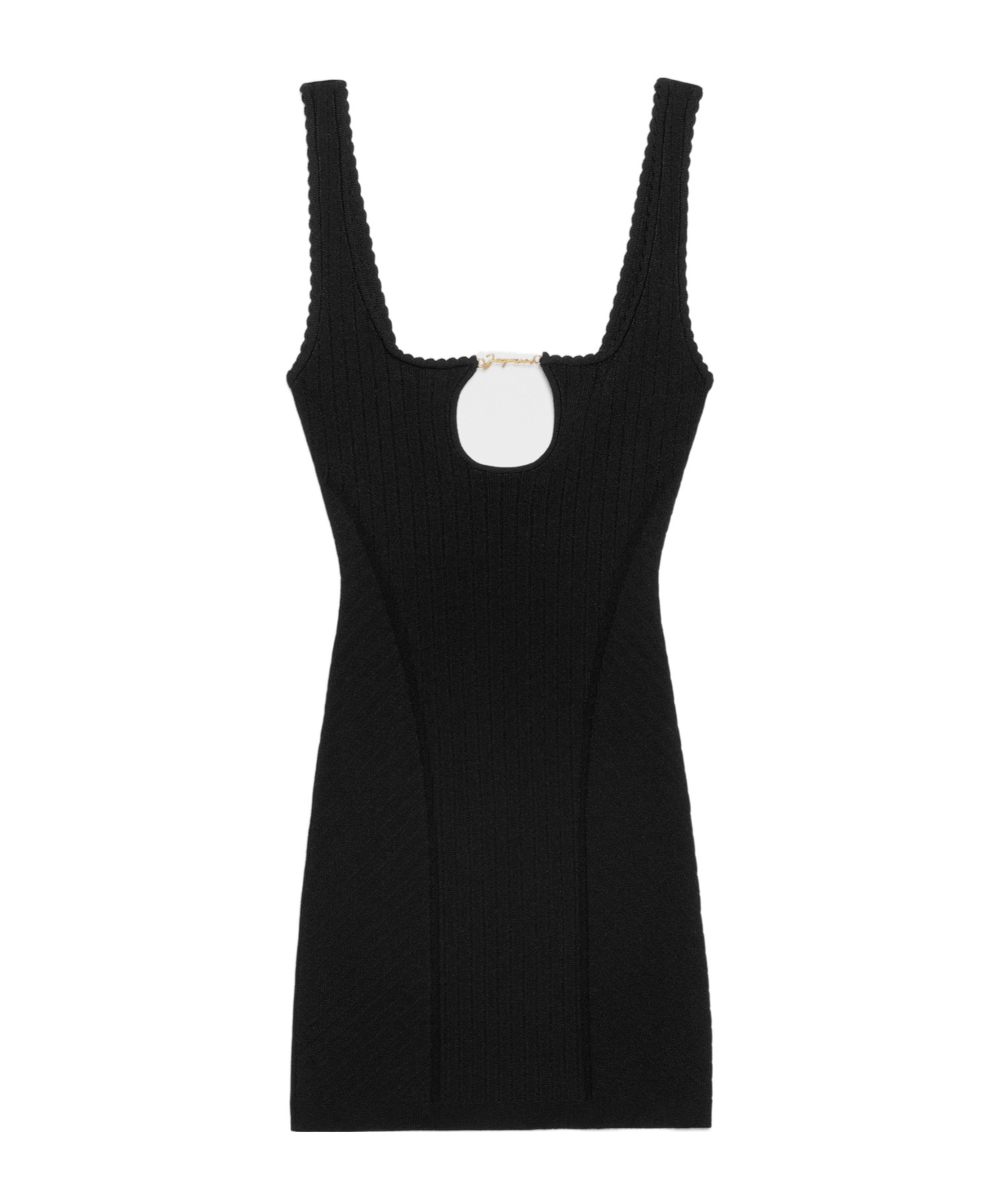 Jacquemus La Mini Robe Sierra Knitted Mini Dress In Black