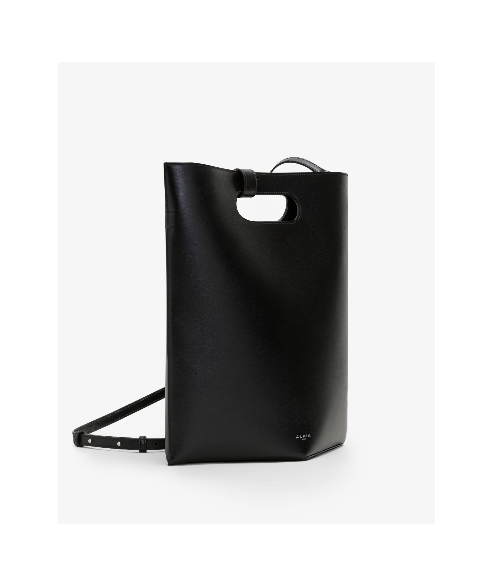 Alaïa Small Folded Leather Tote Bag In Black