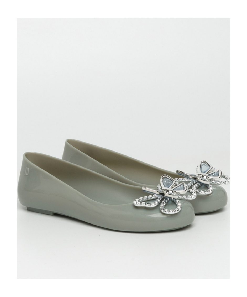 Shop Melissa Butterfly Buckle Ballet Shoes In Gray