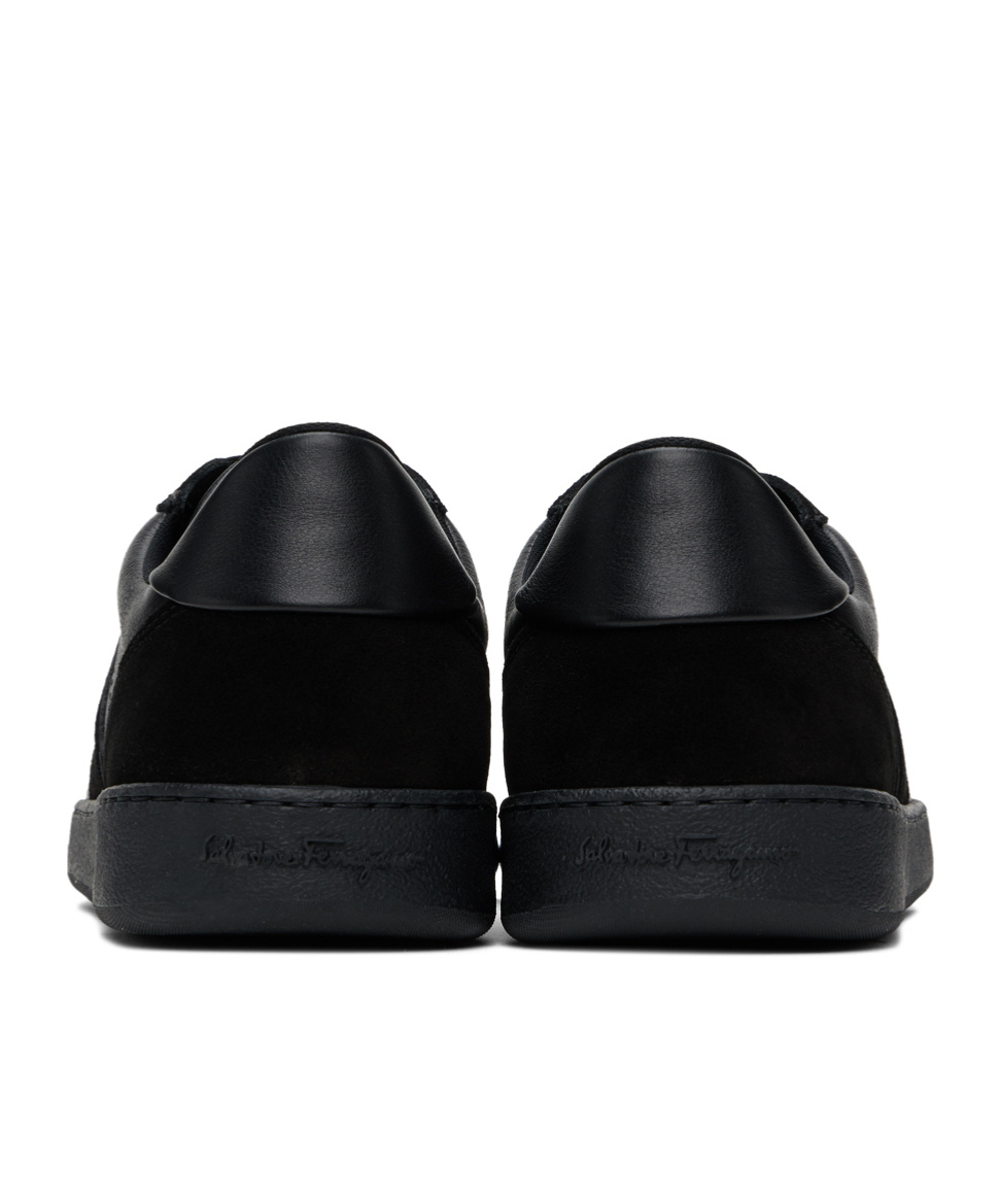 Ferragamo Achille 1 Low-top Sneakers In Leather In Black