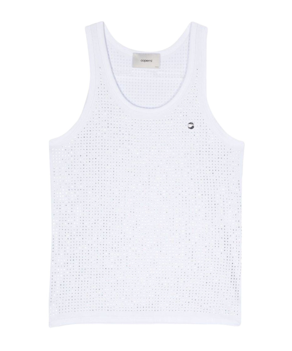 Coperni Logo Plaque Embellished Tank Top In White