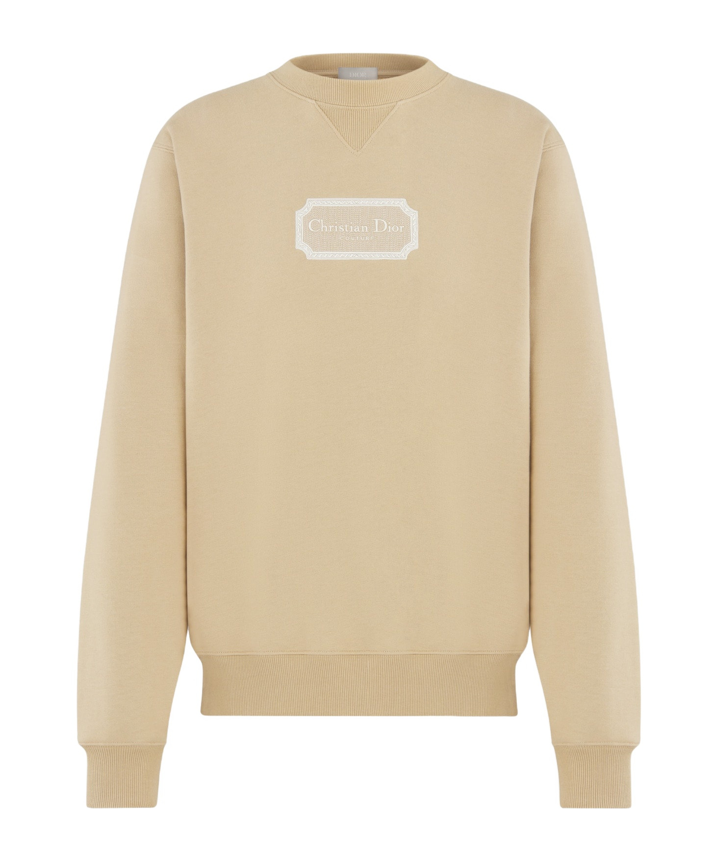 Dior Homme Logo Patch Round-neck Sweater In Nude