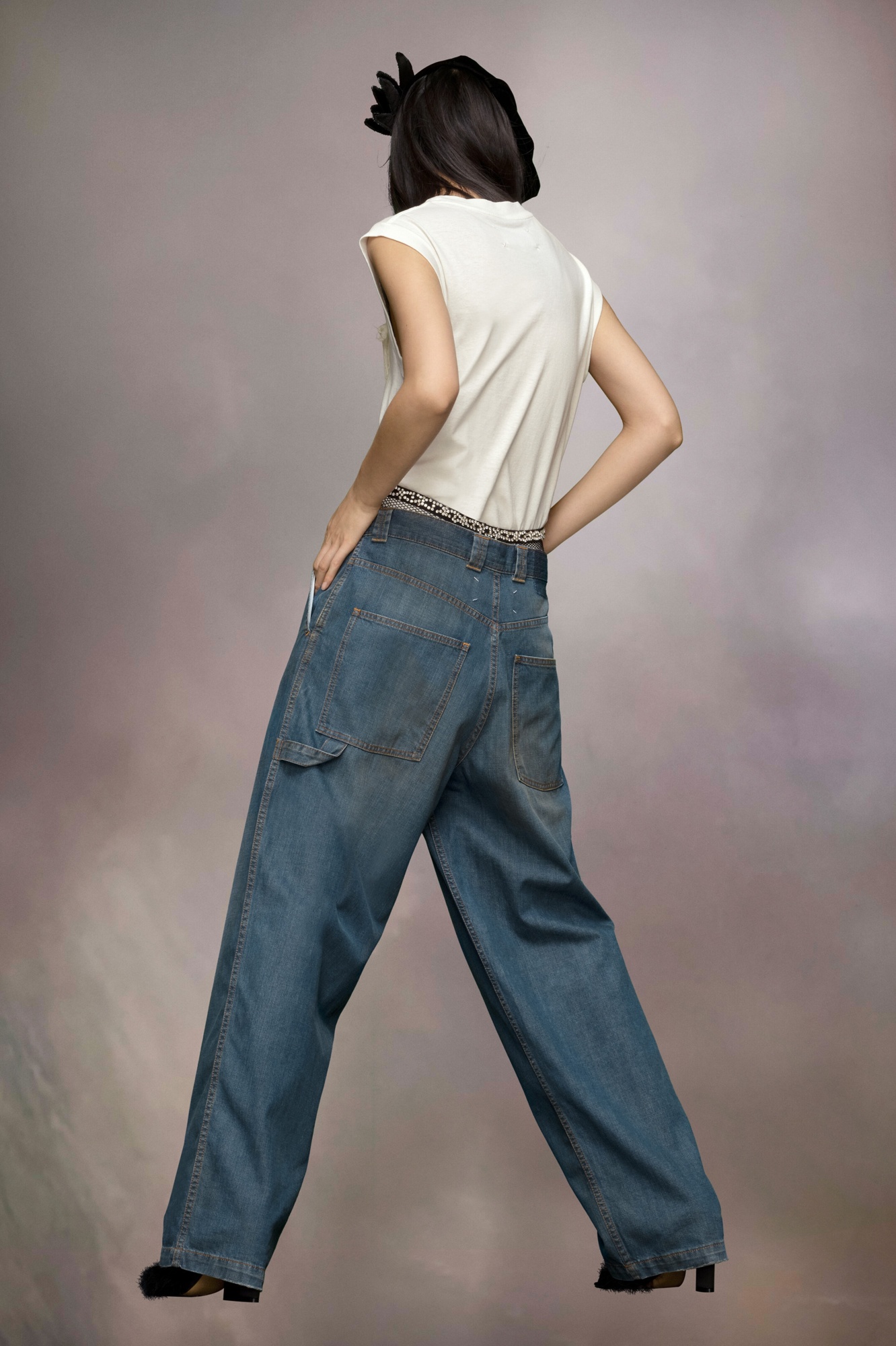 Maison Margiela Americana Wide-leg Jeans In Blue