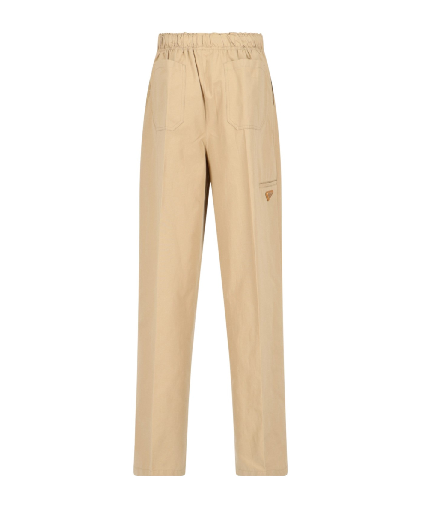 Prada Wide-leg Cotton Trousers In Brown