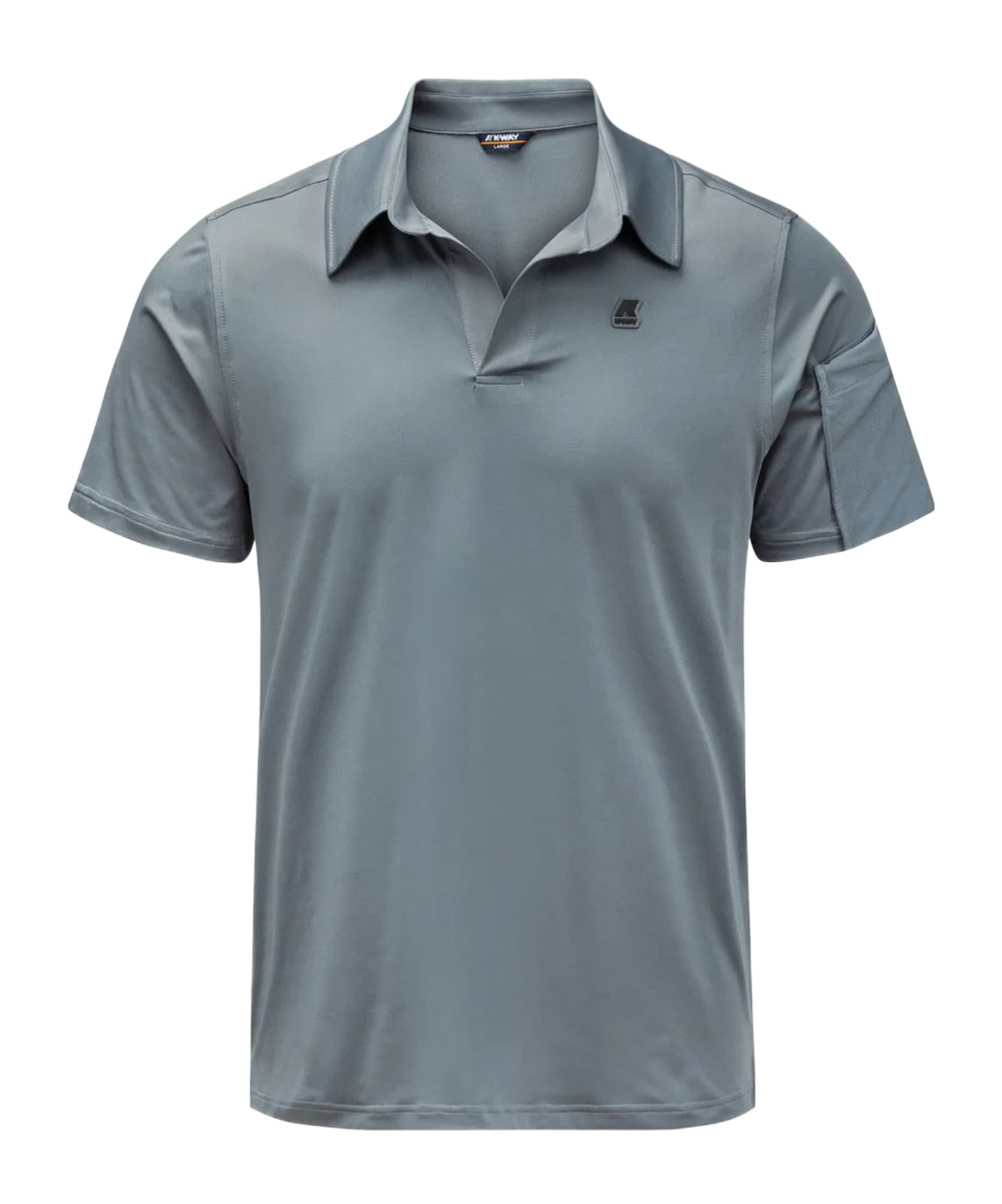 Shop K-way Lapel Short-sleeved Polo Shirt In Gray