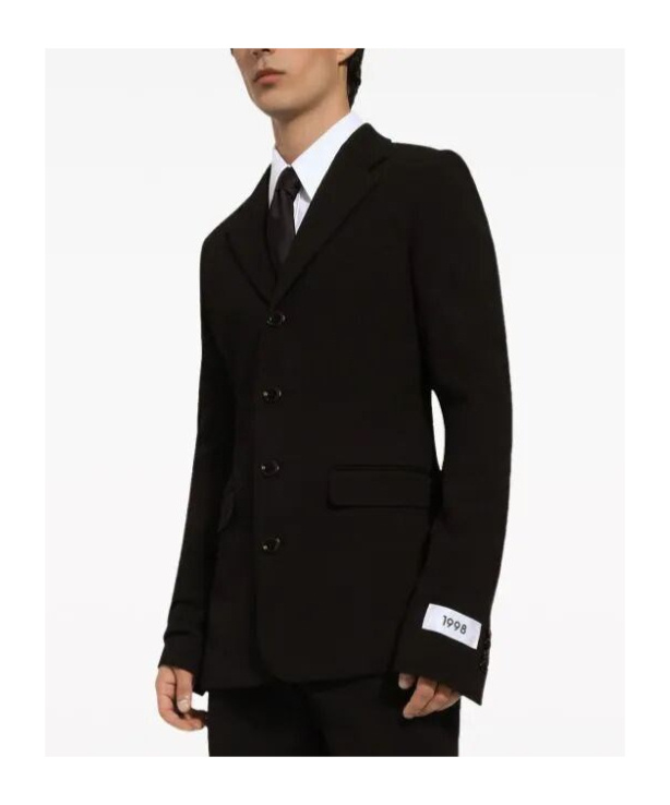 Dolce & Gabbana Single-breasted Cotton-blend Blazer In Black