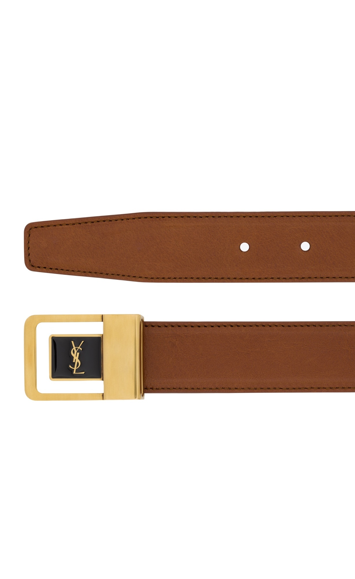 Saint Laurent La 66 Buckle Belt In Brown