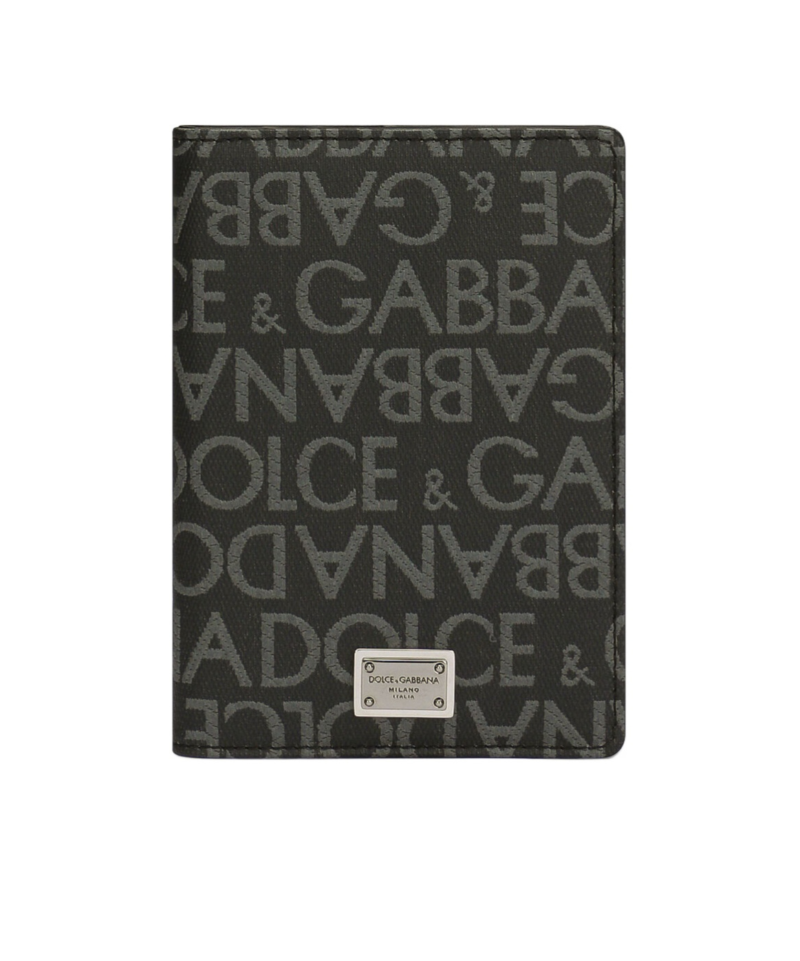 Dolce & Gabbana Coated Jacquard Bifold Card Holder In Black