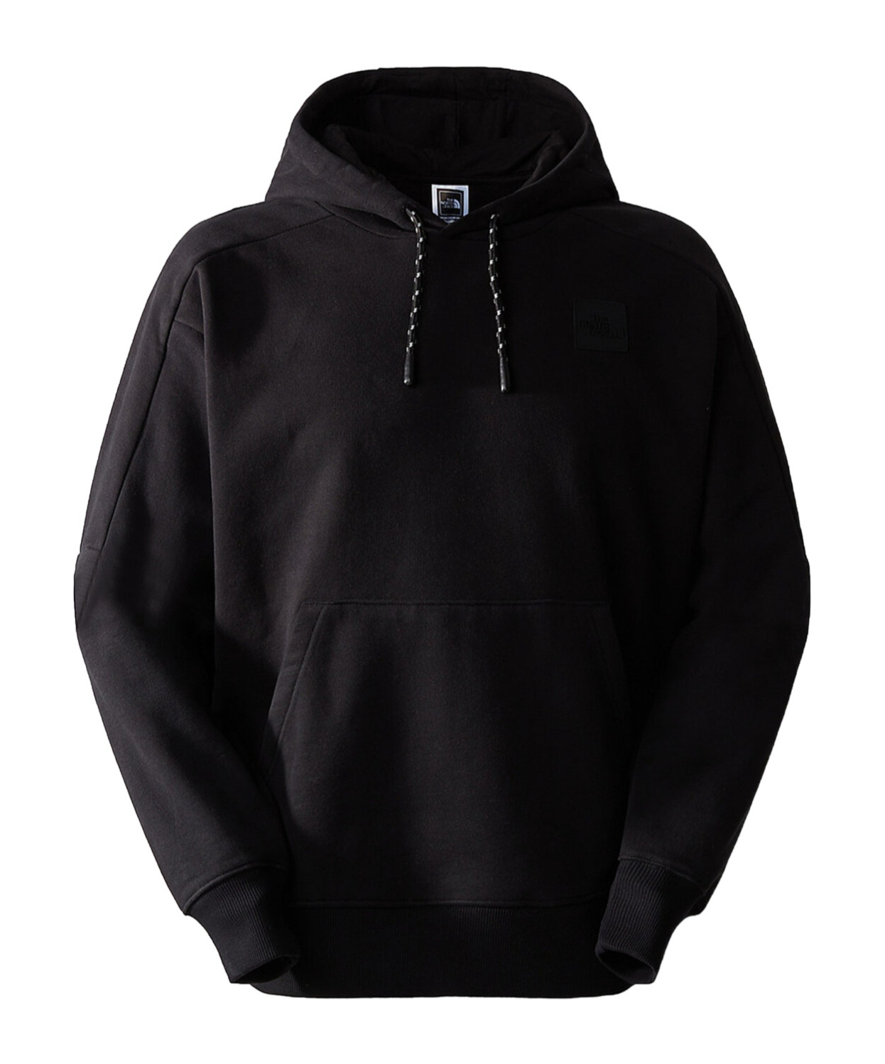 The North Face Logo Patch Drawstring Hoodie In Black