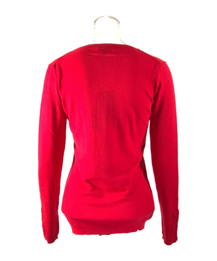Armani Jeans V-neck Long-sleeved Sweater In Red