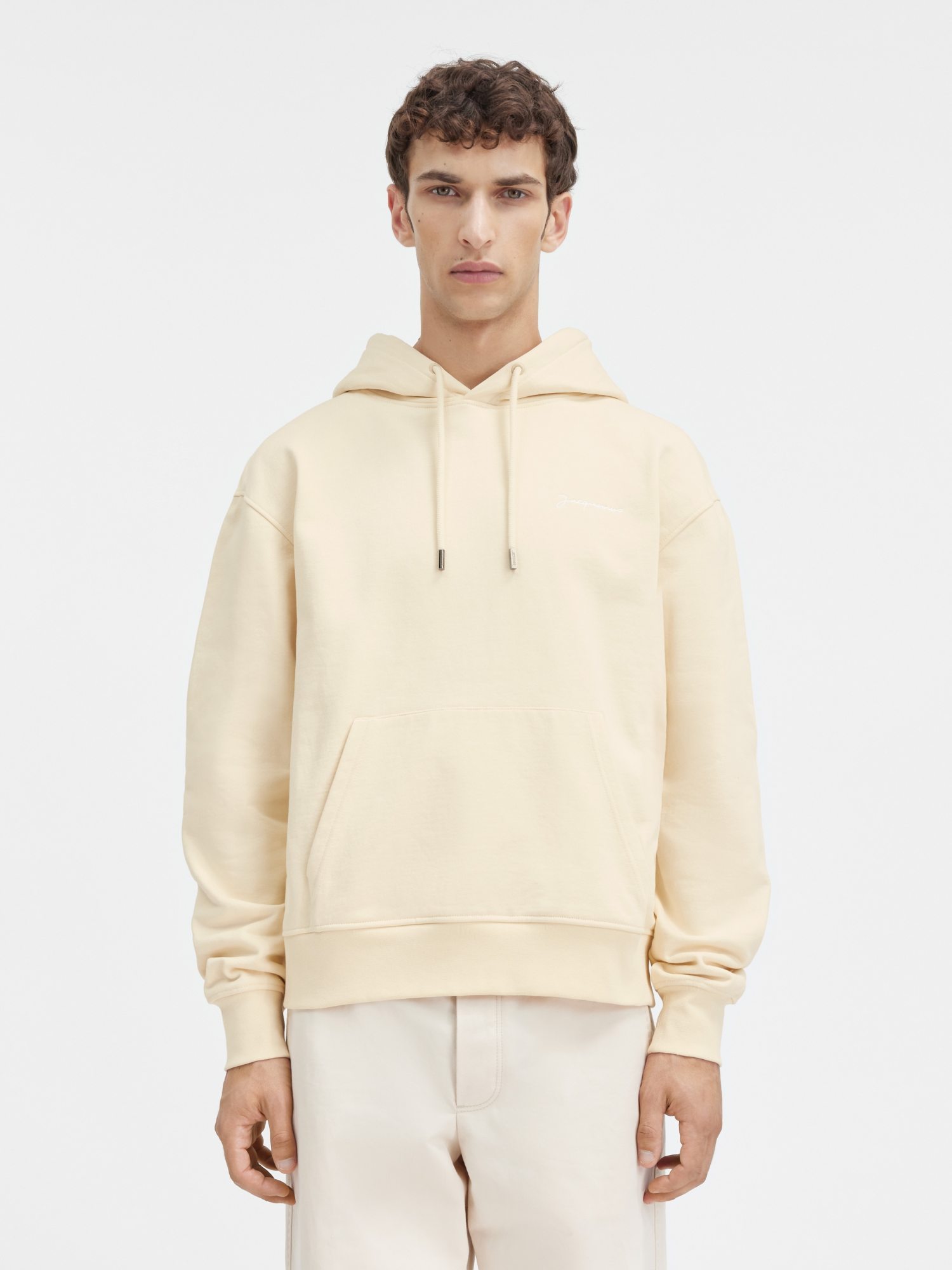 Jacquemus Brode Cotton Hoodie In Nude