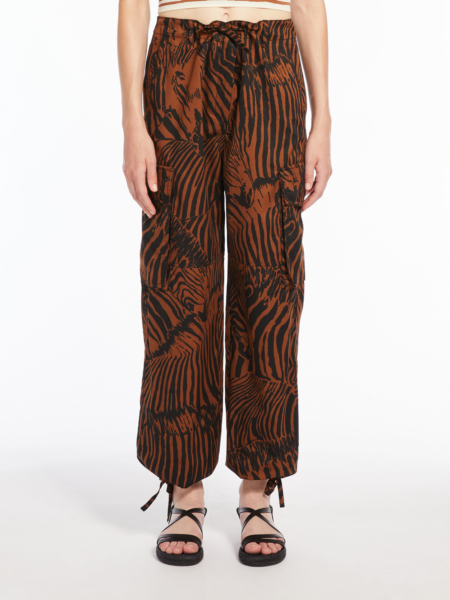 Weekend Max Mara Waist Drawstring Casual Pants In Brown