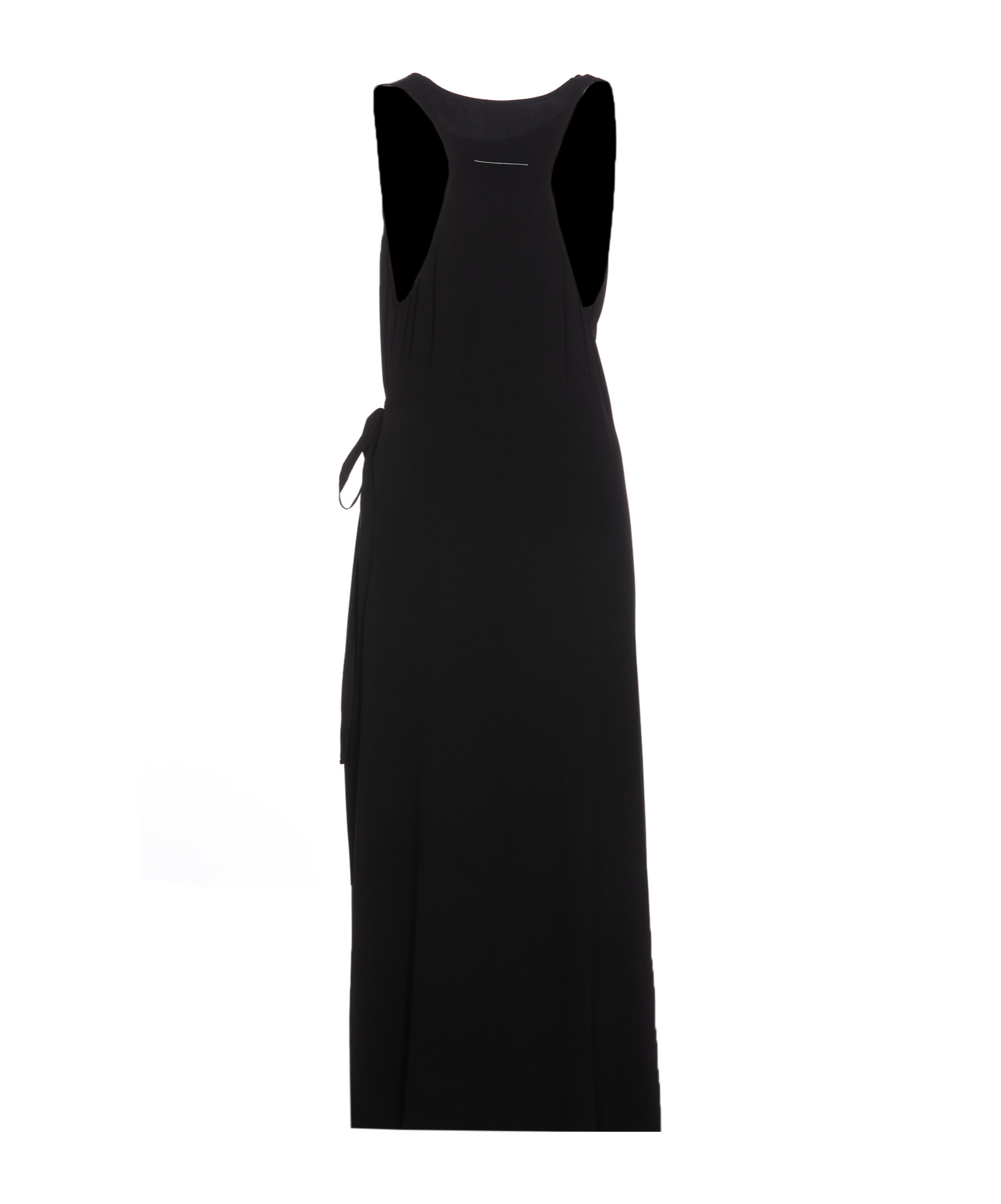 Mm6 Maison Margiela Belted Sleeveless Maxi Dress In Black