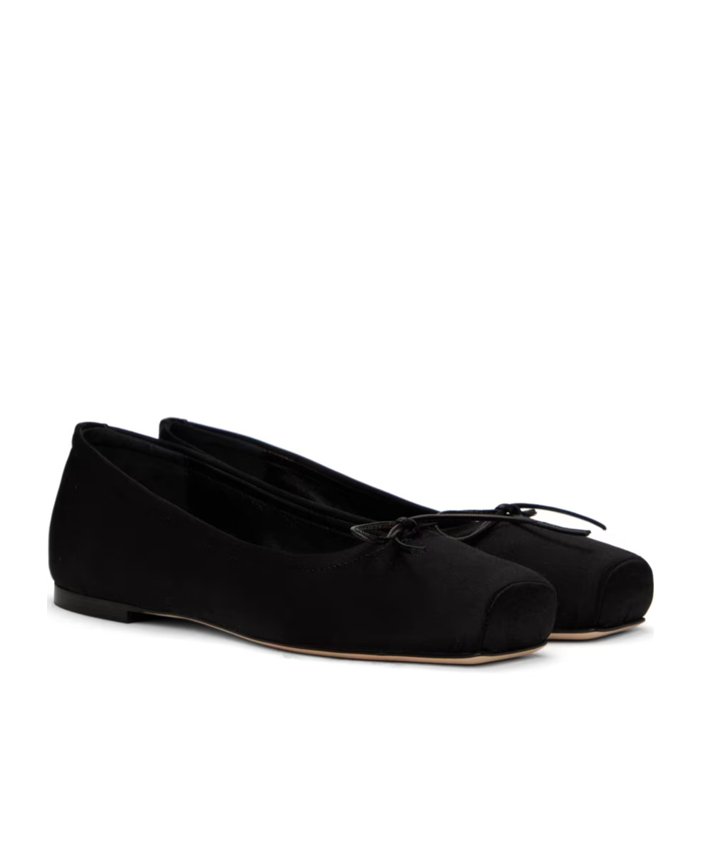 Aeyde 5mm Gabriella Satin Flats In Black