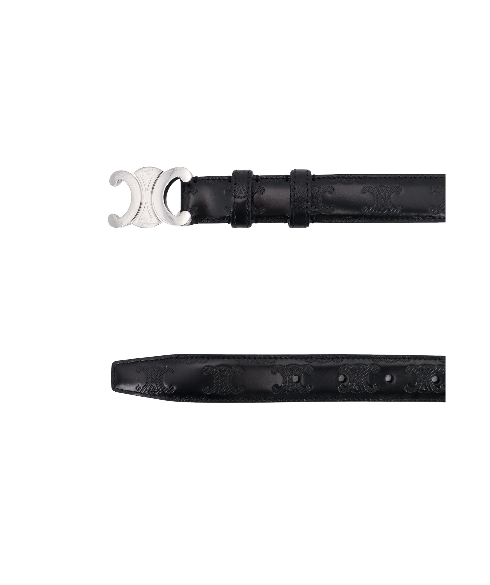 Celine Triomphe Belt In Black