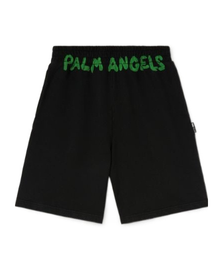 Palm Angels Logo-printed Elasticated Waist Track Shorts In Black