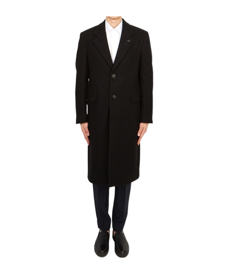 Lardini Long-sleeved Coat In Black
