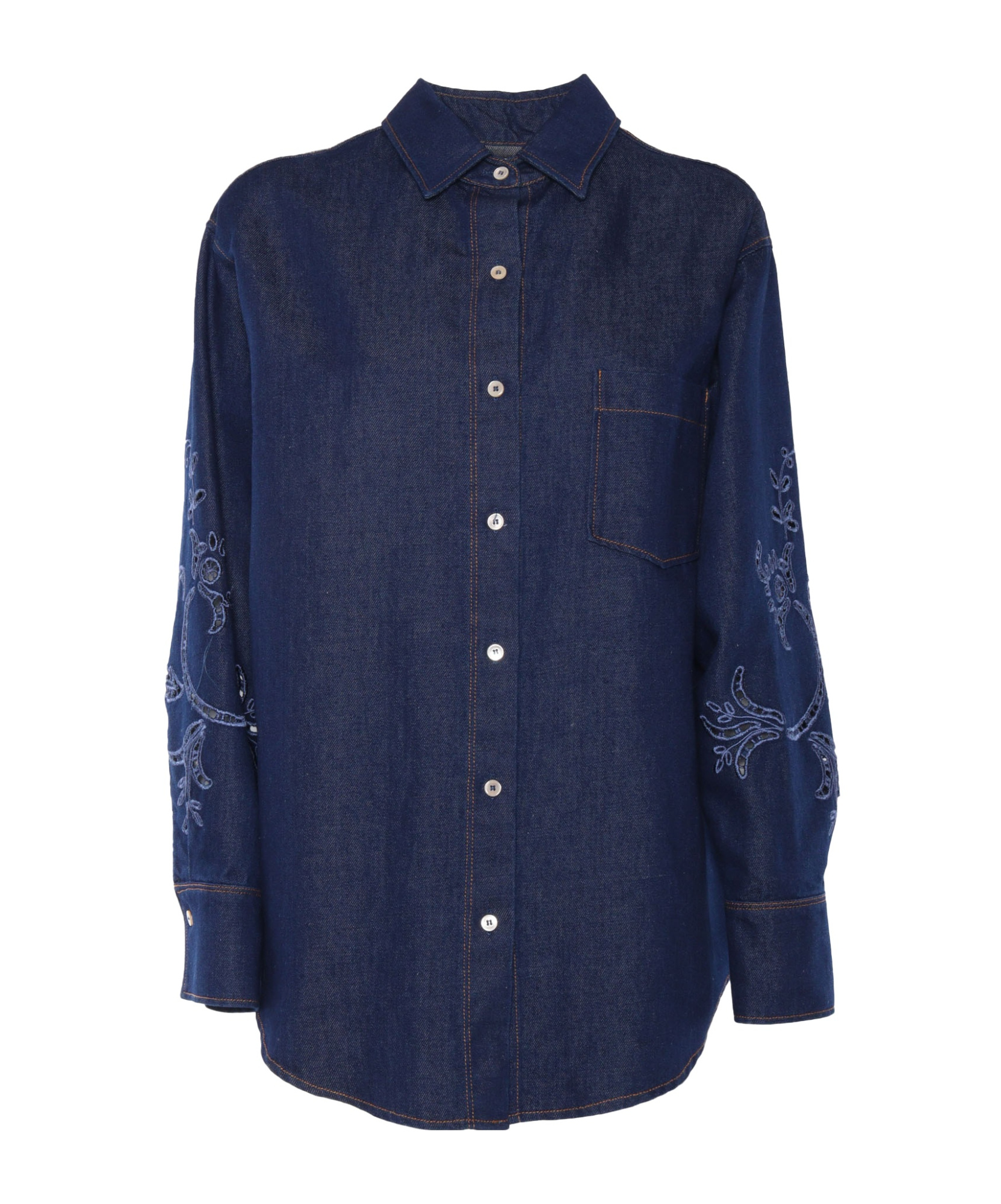 Forte Forte Dark Blue Denim Shirt In Blue