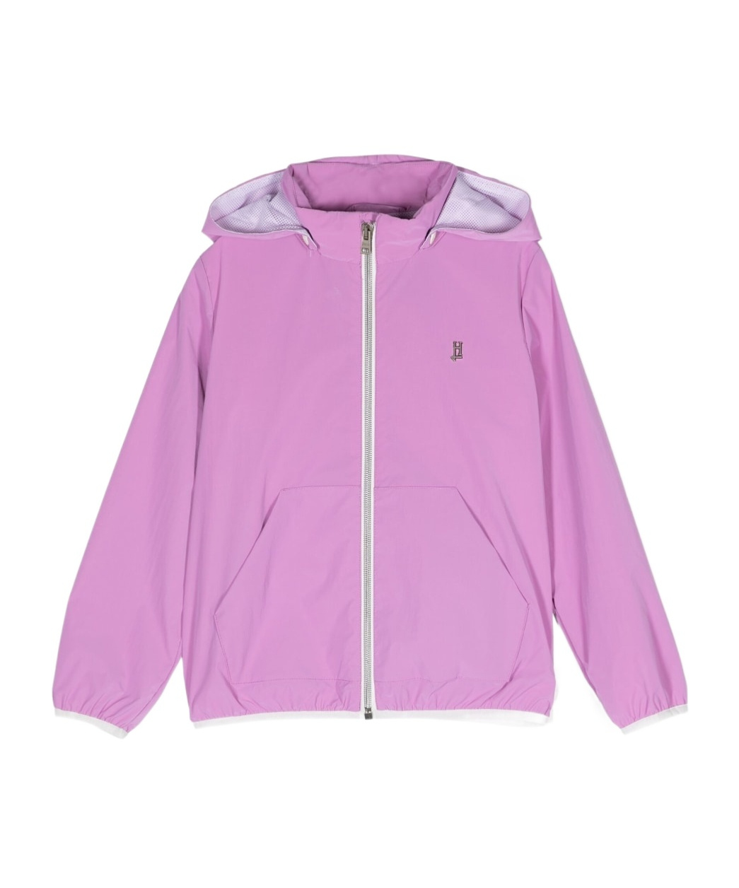 Herno Zip-up Hooded Bomber Jacket In Purple