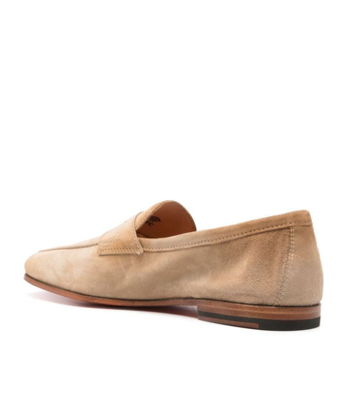 Santoni Beige Carlo Loafers In Nude