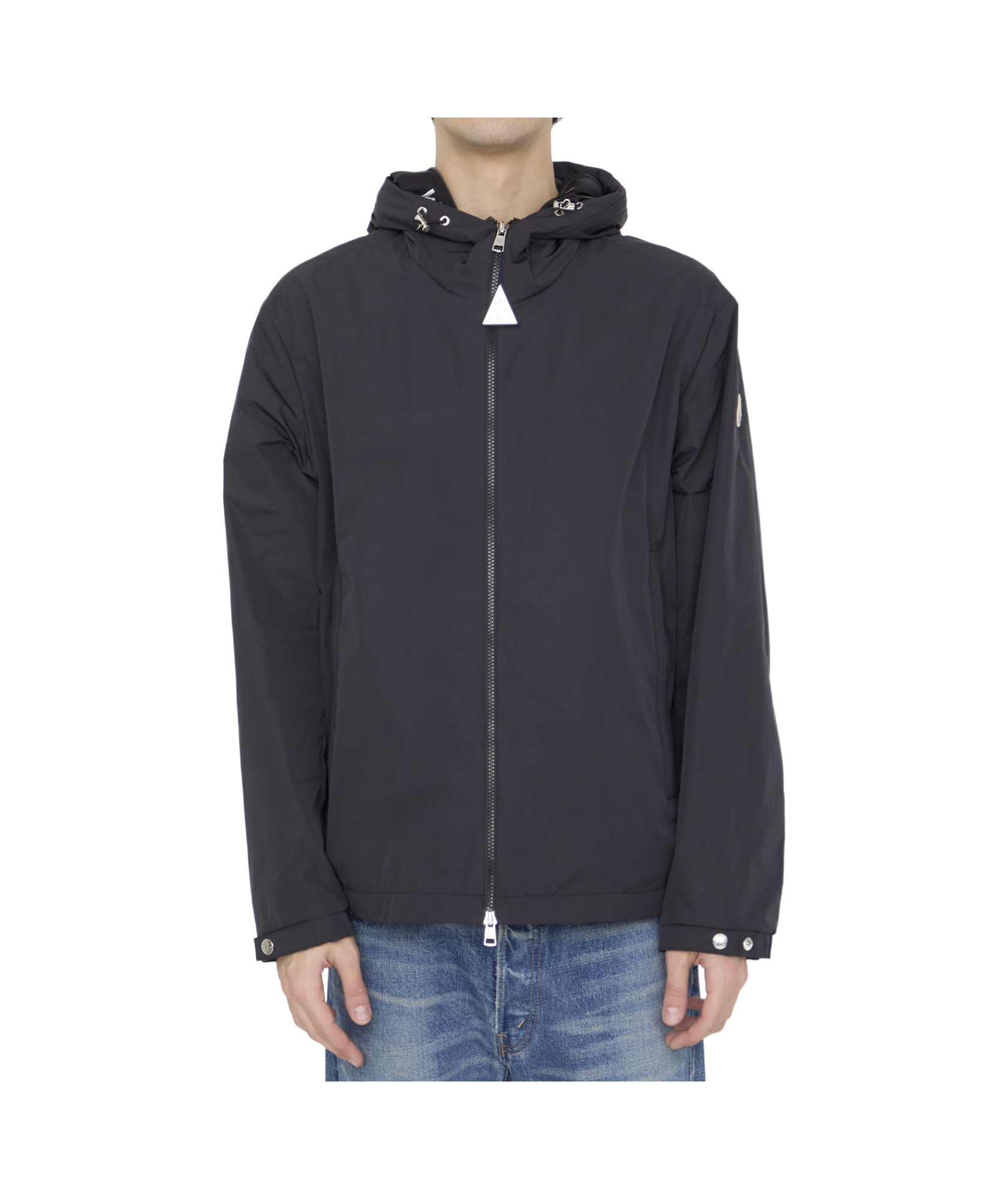 Moncler Traversier Logo-patch Jacket In Blue