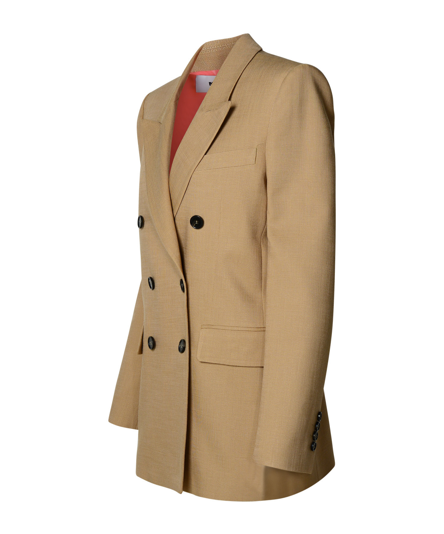 Msgm Double-breasted Blazer In Nude