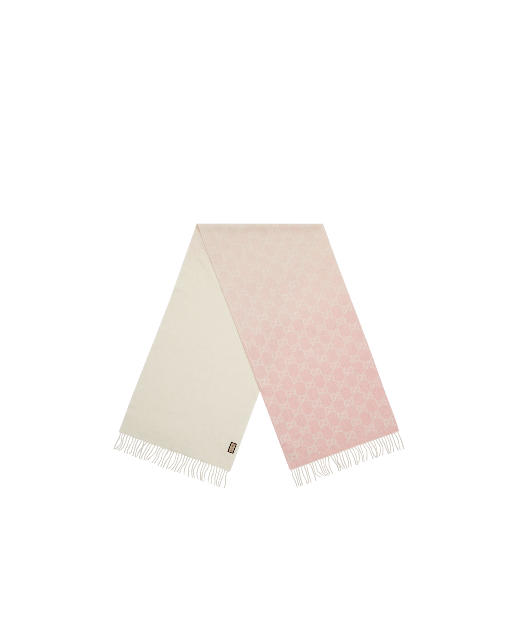 Gucci Gg Jacquard Cashmere Scarf In Nude