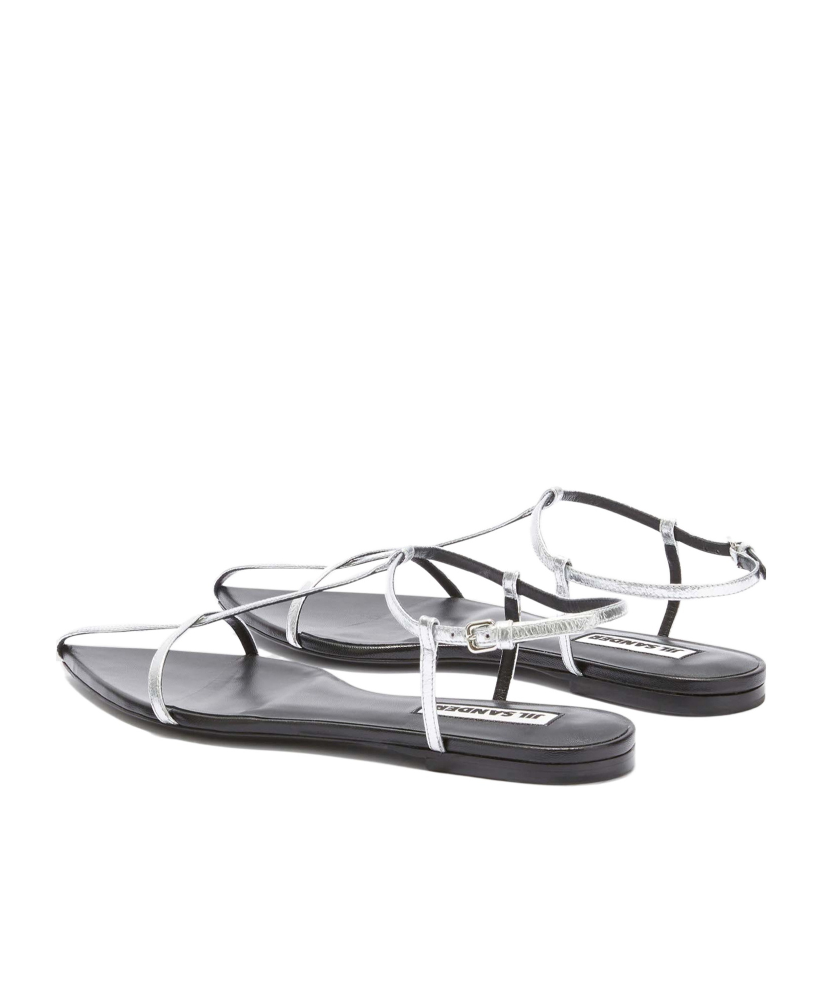 Jil Sander Pointed Open-toe Leather Sandals In White