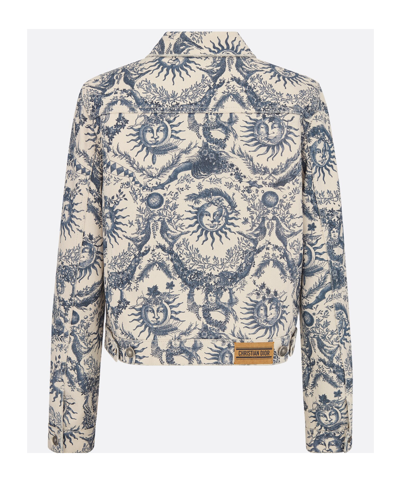 Dior Printed Denim Jacket In Gray