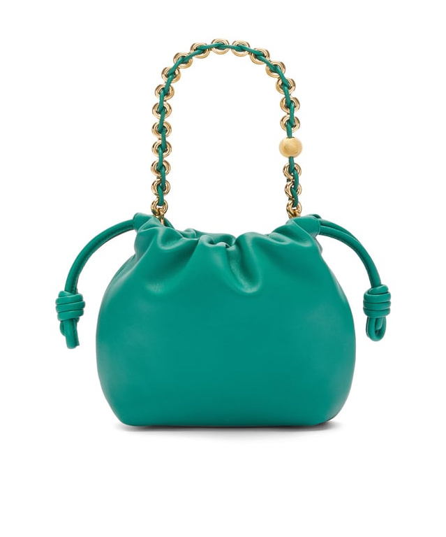 Loewe Womens Emerald Green Flamenco Leather Purse In Green
