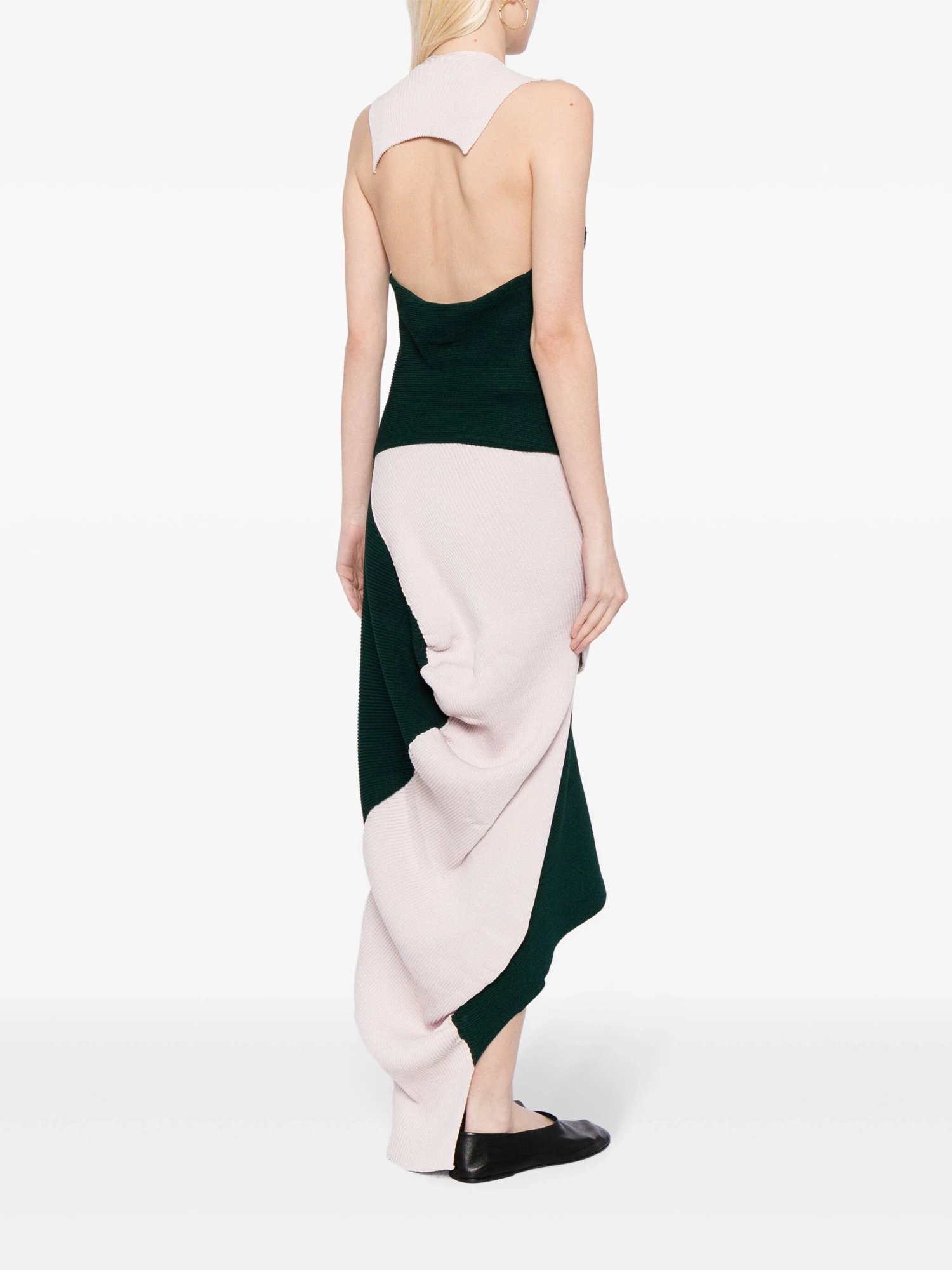 Shop Issey Miyake Asymmetric Ribbed-knit Top In Pink