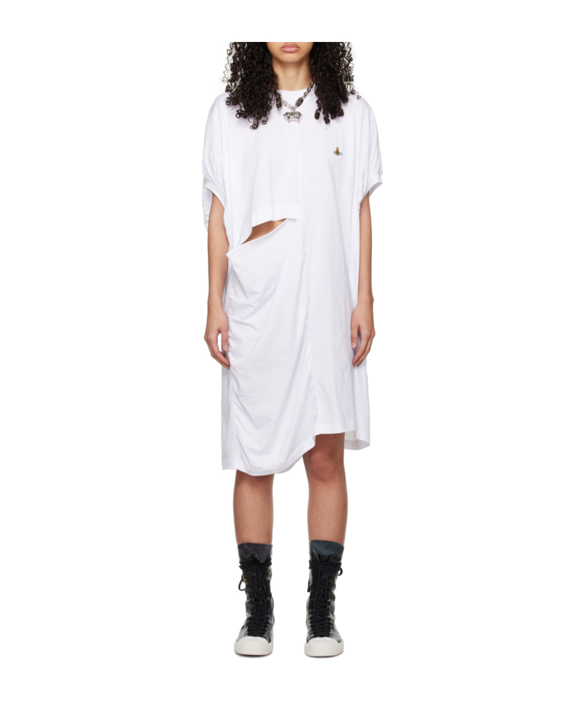 Vivienne Westwood White Dolly Midi Dress In White