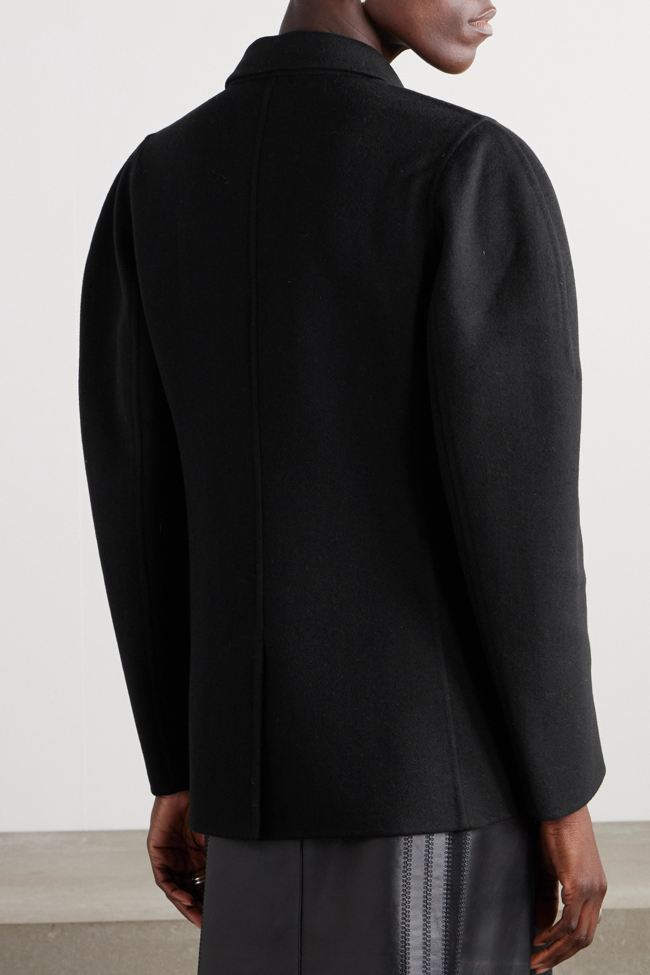 Chloé Double-breasted Wool-blend Blazer In Black