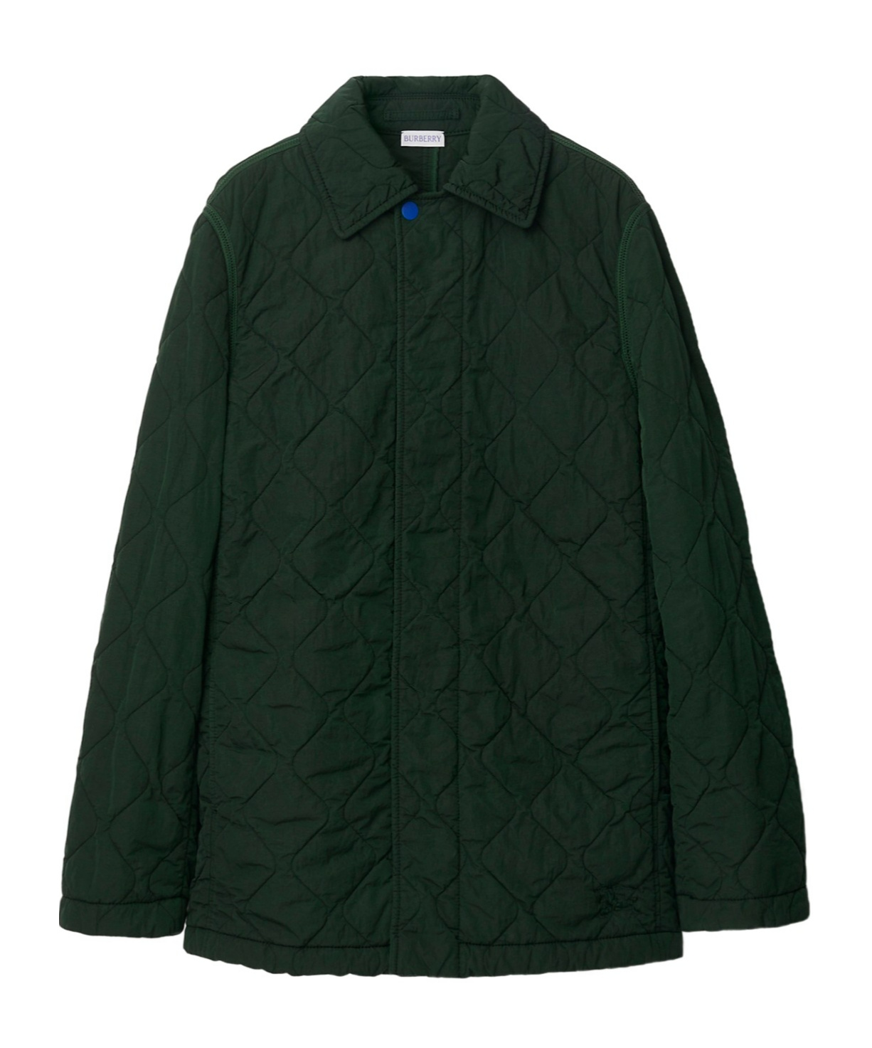 Burberry Equestrian Knight-embroidered Quilted Coat In Green