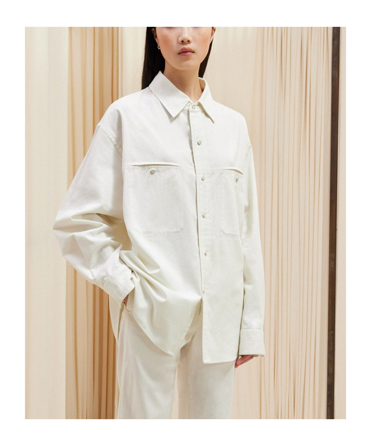 Lemaire Twill Button-up Shirt In White