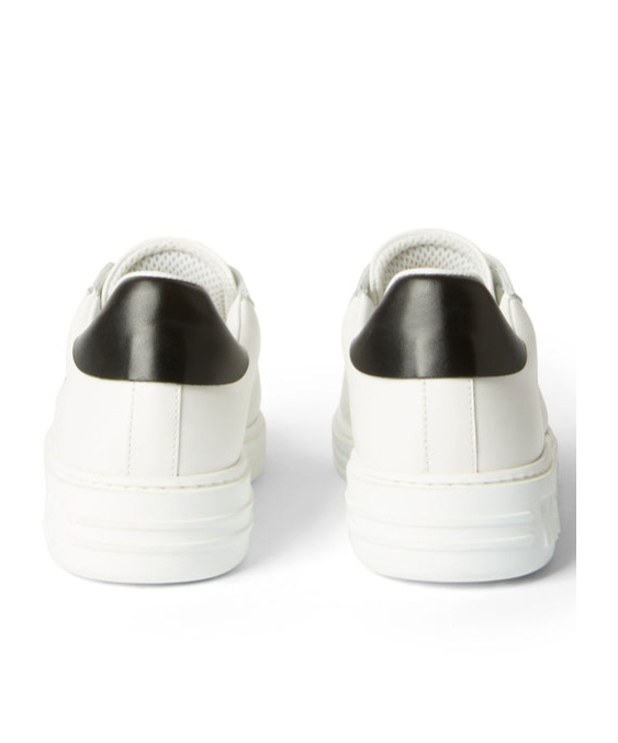Msgm Iconic Leather Sneakers In White