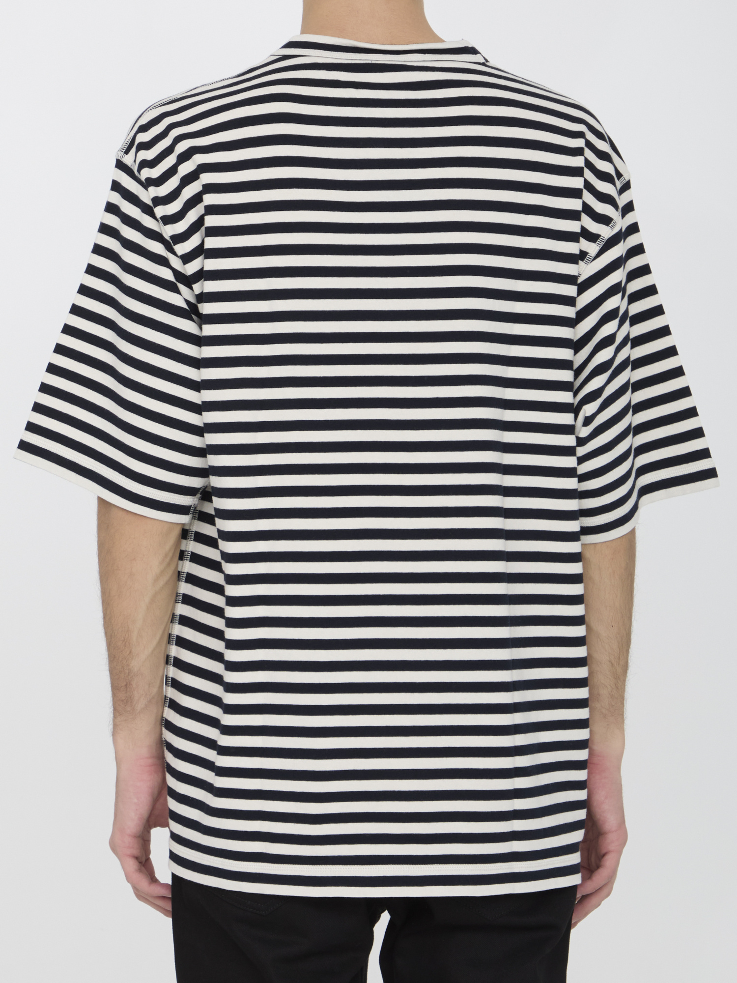 Dolce & Gabbana Striped Short-sleeved T-shirt In Black