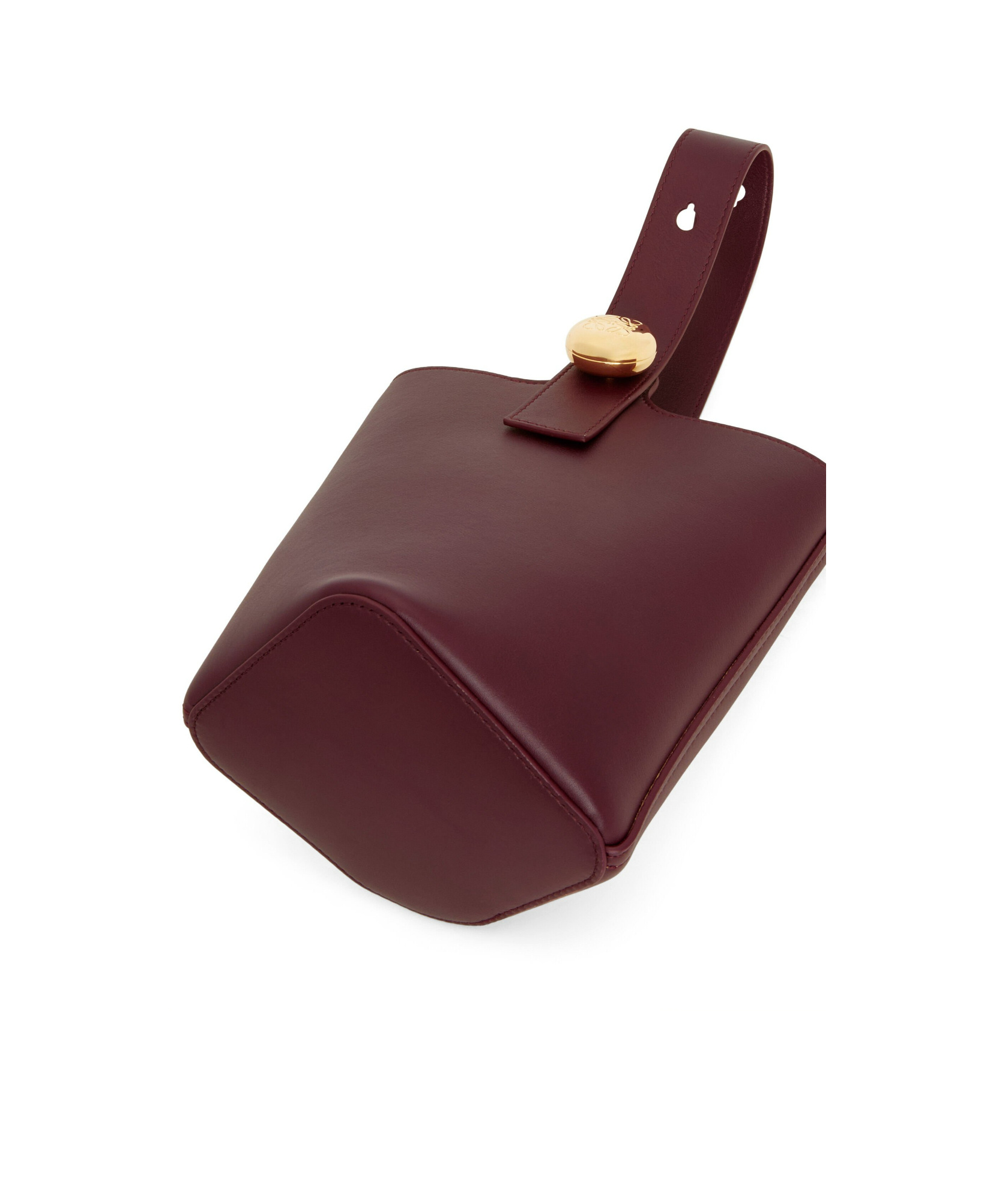 Loewe Mini Pebbled Leather Bucket Bag In Red