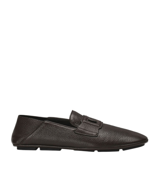 Dolce & Gabbana Round Head Loafer Shoes In Black