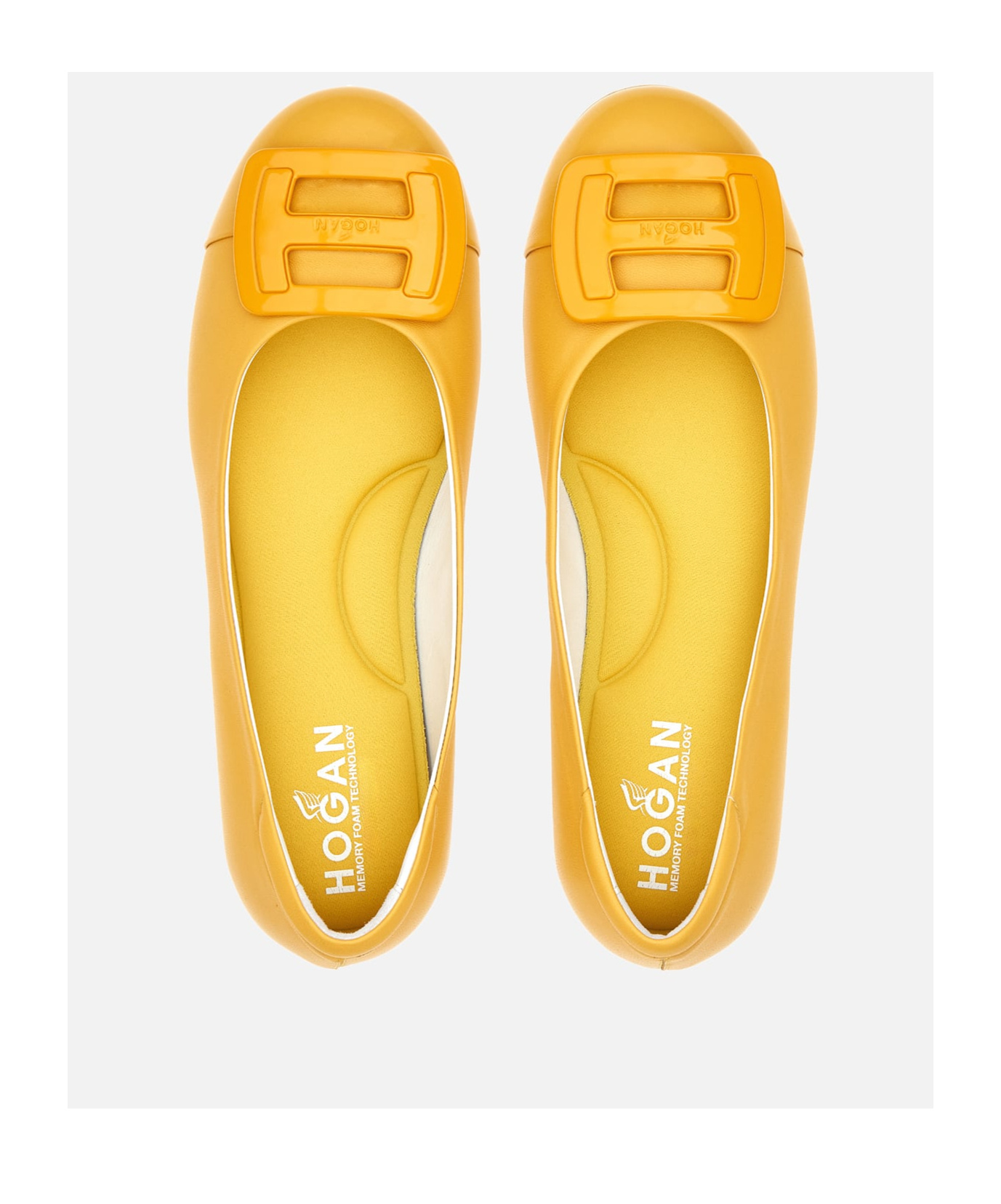 Hogan Woman Ballet Flats Marigold Size 8 Leather In Yellow