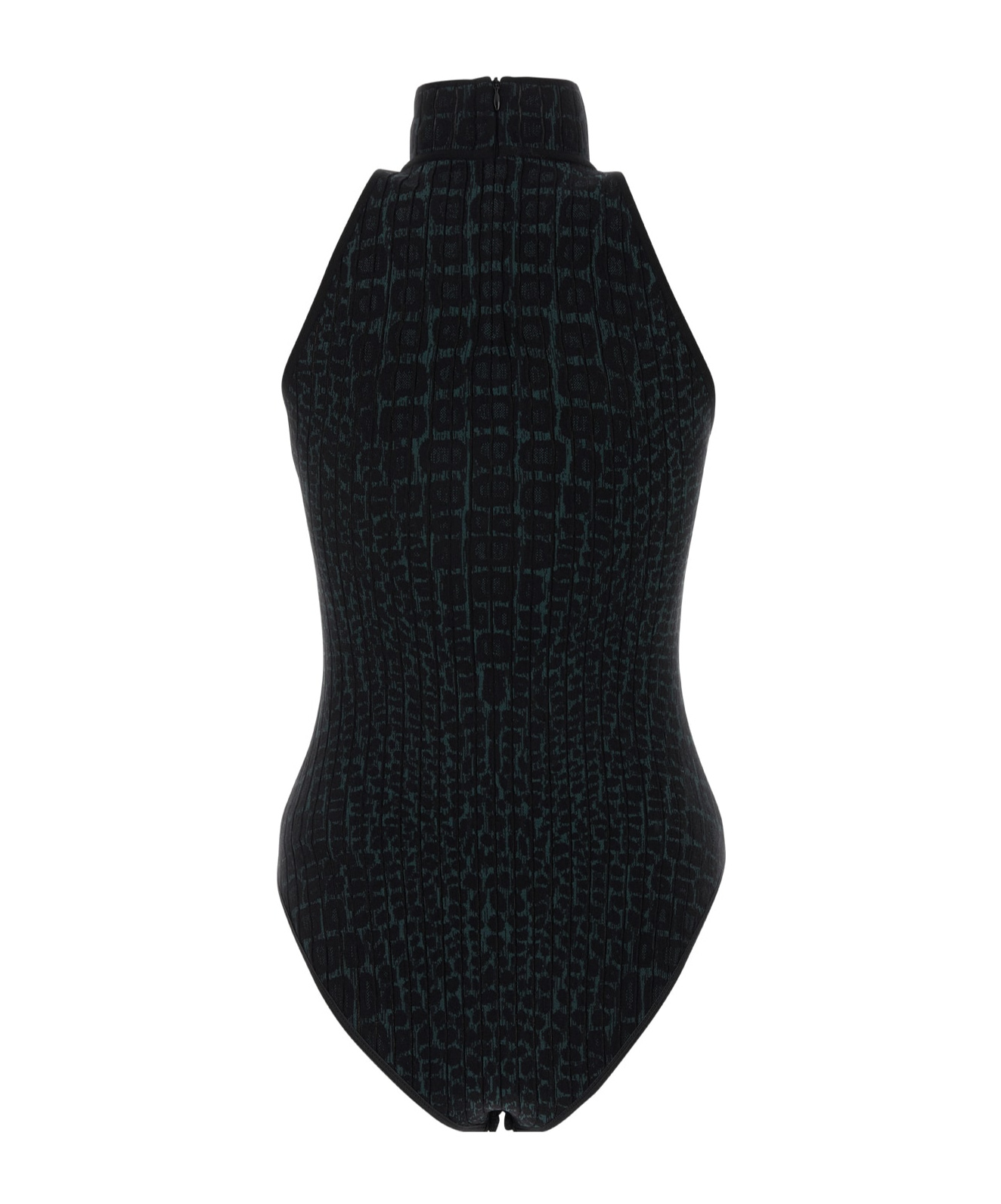 Alaïa Animal Pattern High-necked Jumpsuit In Black