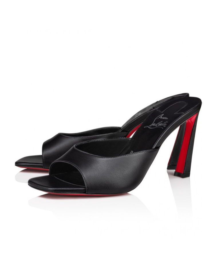 Christian Louboutin Condora Leather Red Sole Mule Sandals In Black