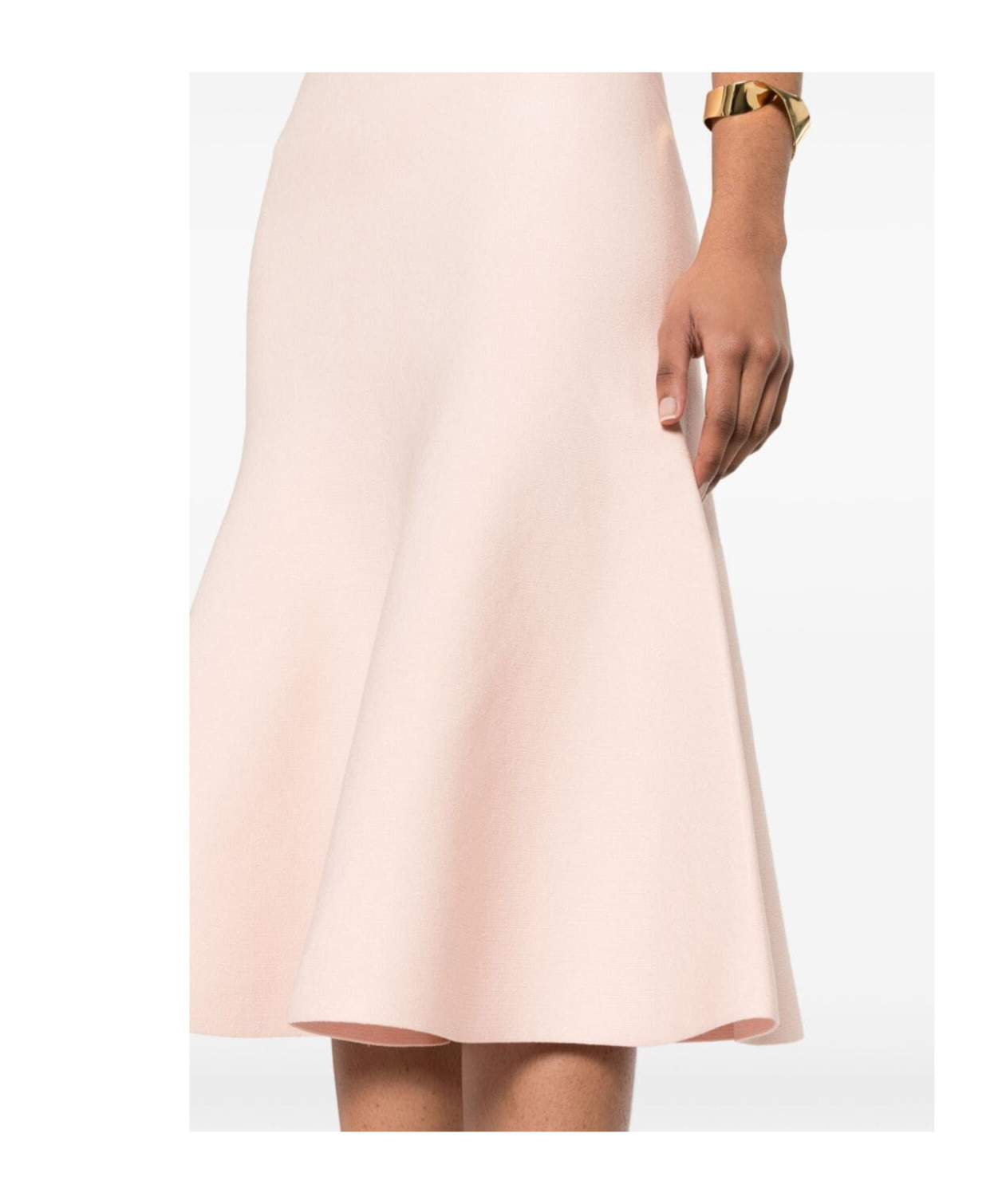 Shop Victoria Beckham Horn-shaped Medium-length Skirt In Nude