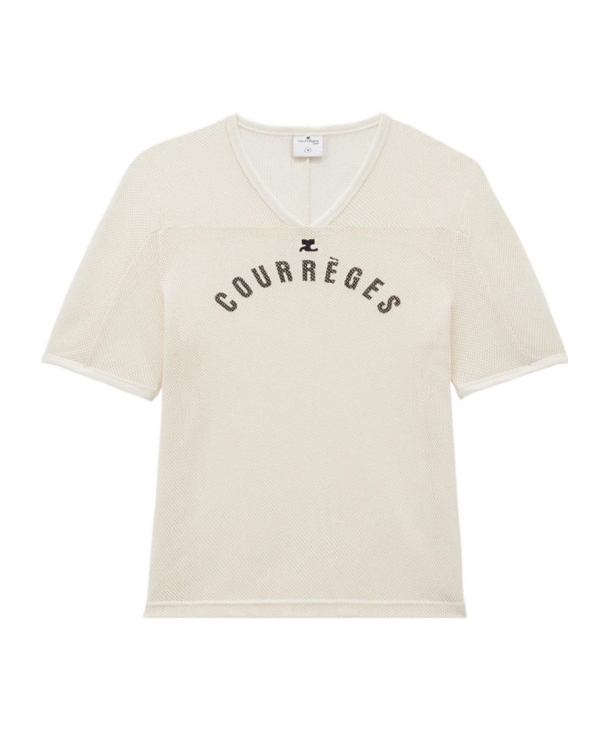 Courrèges Courreges T-shirt Mesh Baseball In White