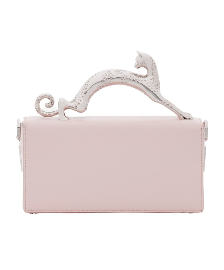 Shop Lanvin Pencil Cat Nano Top Handle Bag In Pink