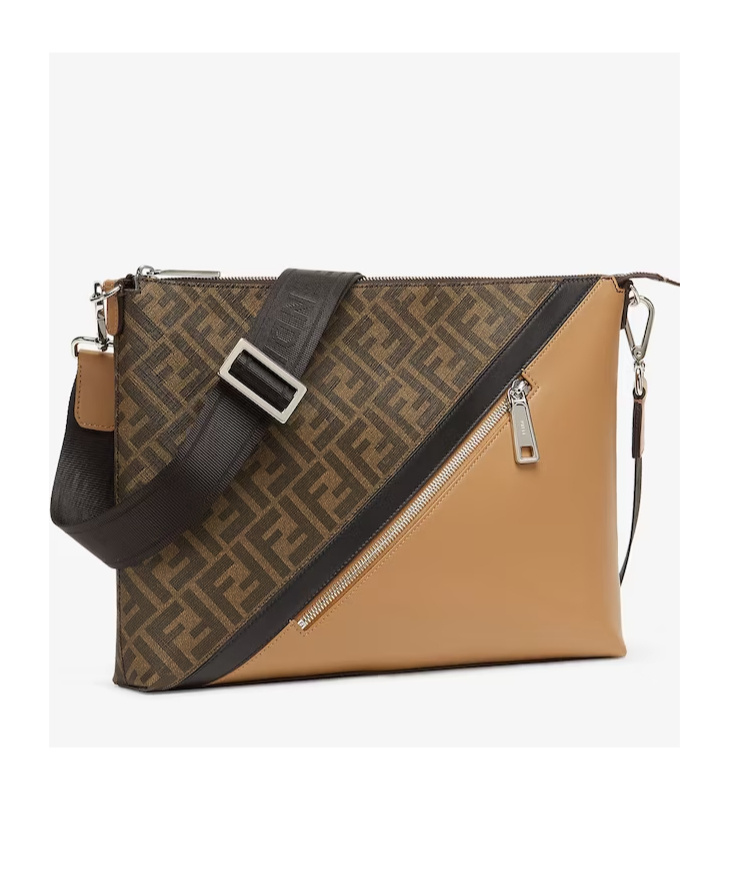 Fendi Zucca-monogram Pattern Messenger Bag In Brown