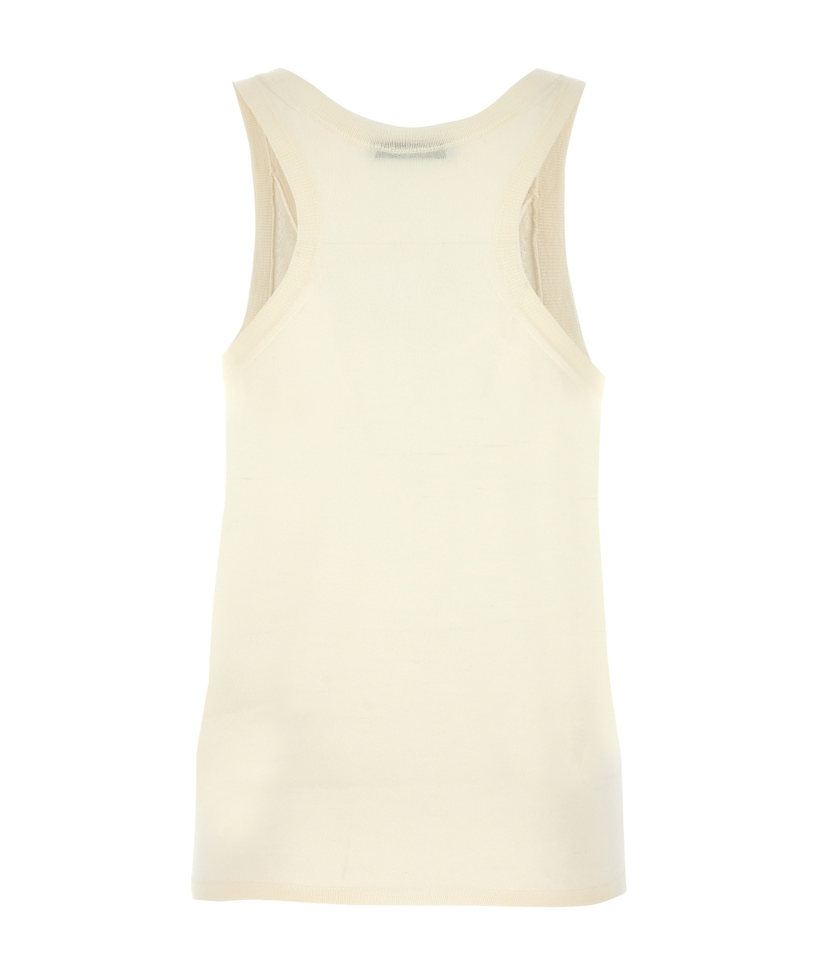 Max Mara Sleeveless Scoop Neck Plain Top In White